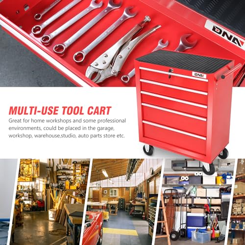 DNA MOTORING 7-Drawer Rolling Tool Cabinet Chest with Keyed Locking System, Green M137