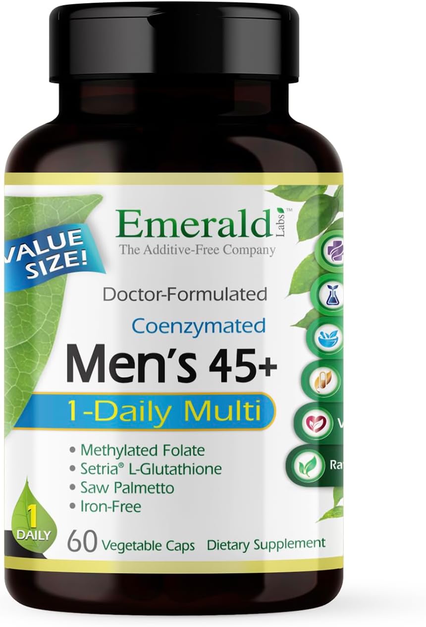 EMERALD LABS Women's 45+ & Men's 45+ 1-Daily Multi (60 Caps) Multivitamin Q155502