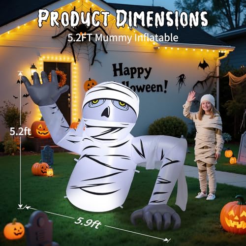 8FT Inflatable Pteranodon Dragon Decoration with LED Lights for Yard Halloween F426