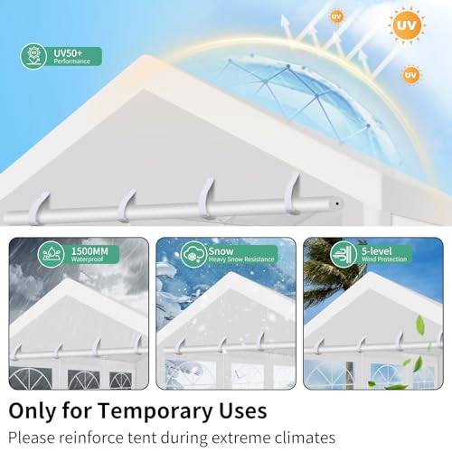 COBIZI 20x40 Party Tent Heavy Duty with Removable Sidewall, White S4012