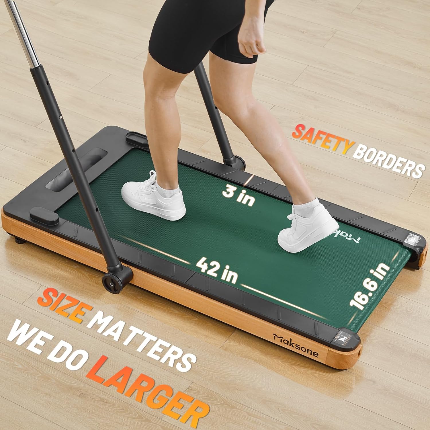 Maksone Folding Walking Pad, Under Desk Treadmill with Adjustable Handlebar V32689