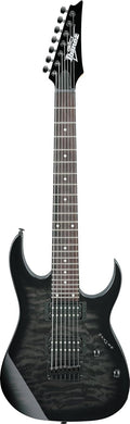 Ibanez GRG7221QATKS GIO RG 7-String Electric Guitar - Transparent Black Sunburst