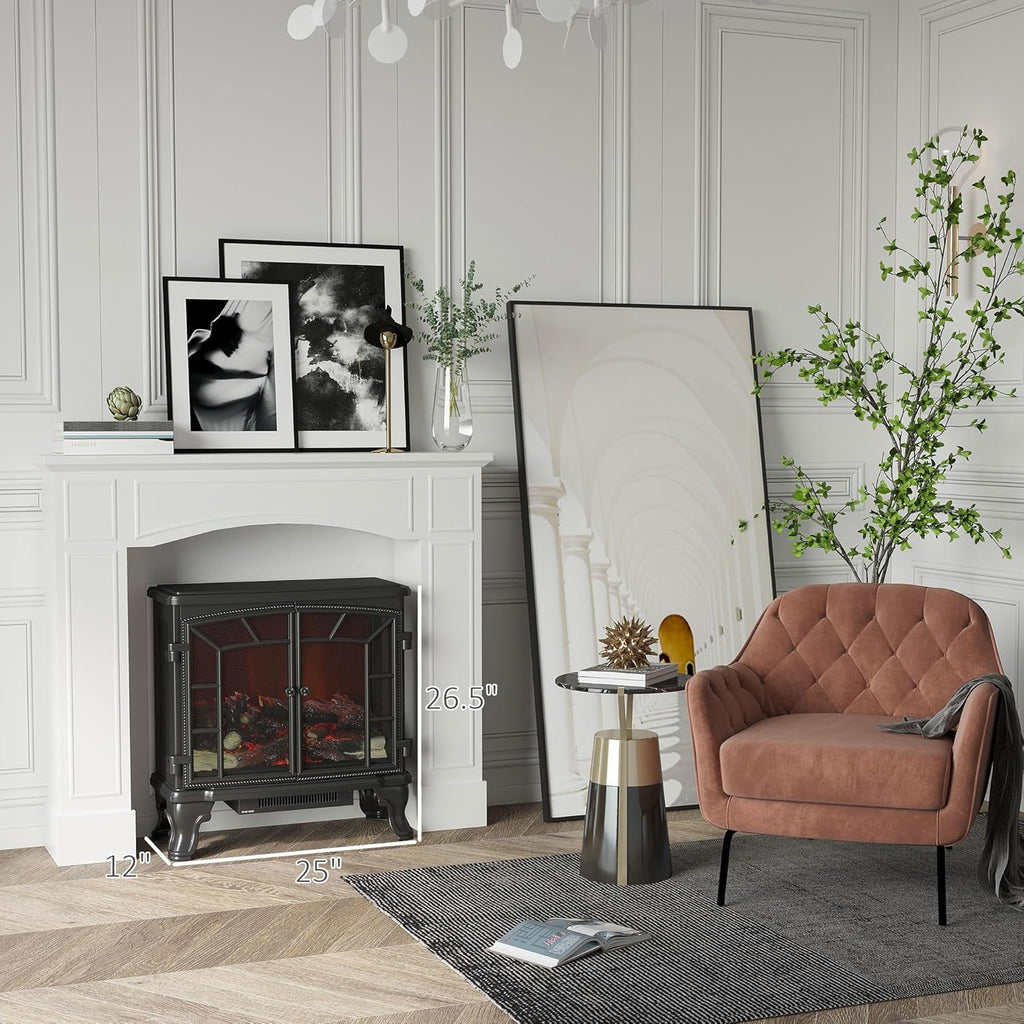 HOMCOM Modern Fireplace Mantel Surround, White, 29" H972824