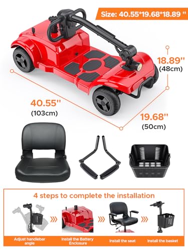 ENGWE Folding 4 Wheel Mobility Scooter for Seniors Adults, 250W, Blue U40219
