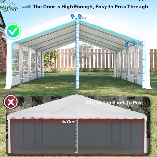 Quictent 20x20 Party Tent Heavy Duty Outdoor Canopy with Storage Bags M75972