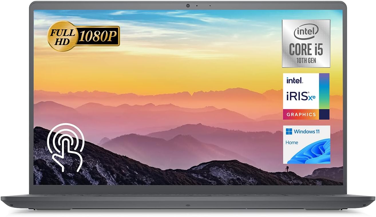 Dell Inspiron 15 3000 Series 3511 Laptop, 15.6" FHD Touchscreen, Intel Core i5-1035G1, 16GB DDR4 RAM, 256GB PCIe SSD, SD Card Reader, Webcam, HDMI, Wi-Fi, Windows 11 Home, Black