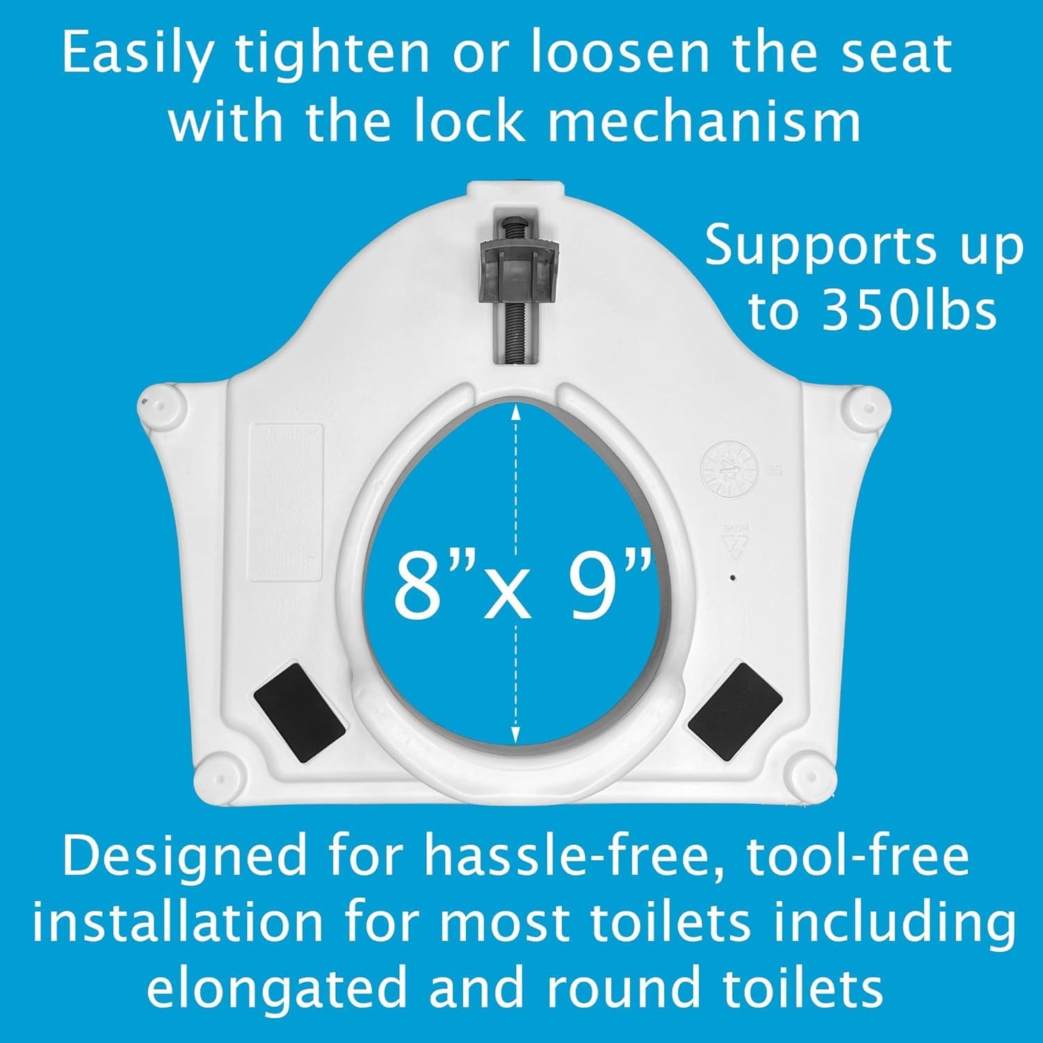 Carex E-Z Lock Raised Toilet Seat with Adjustable Handles V153