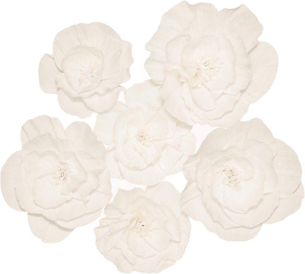 INNOBOUTIQUE Flower Wall Decor, Large Paper Flowers Decorations for Wall, 3D Wall Flowers Wall Decor, 3D Flower Wall Decor, Flower Decorations, Flower Decor for Wall (6Pcs)