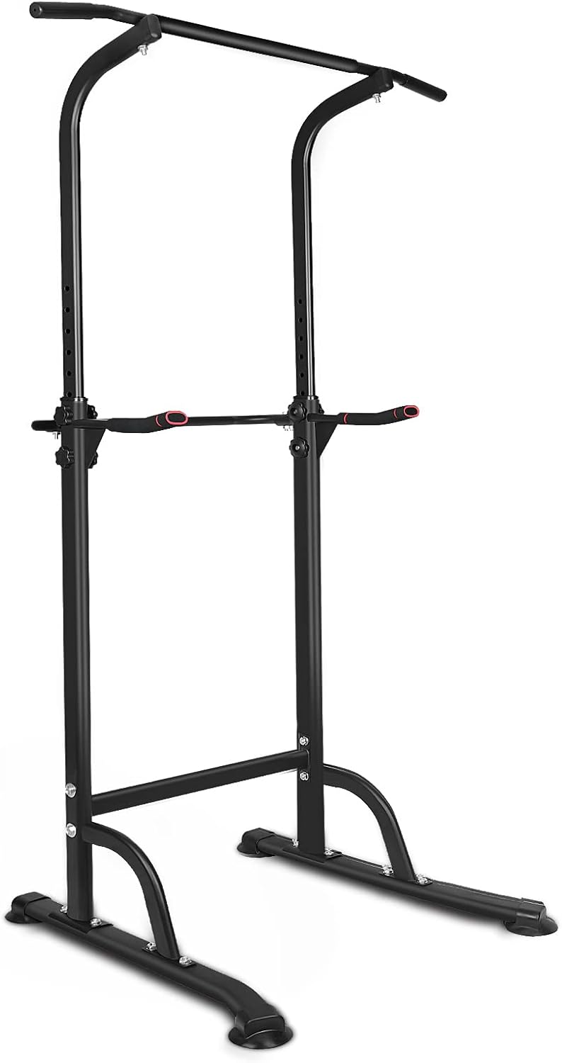 Power Tower Pull Up Bar Station, Free Standing Pull Up Rack Dip Station for Home Gym, high strength and high load bearing, Home Strength Training Fitness Workout Equipment