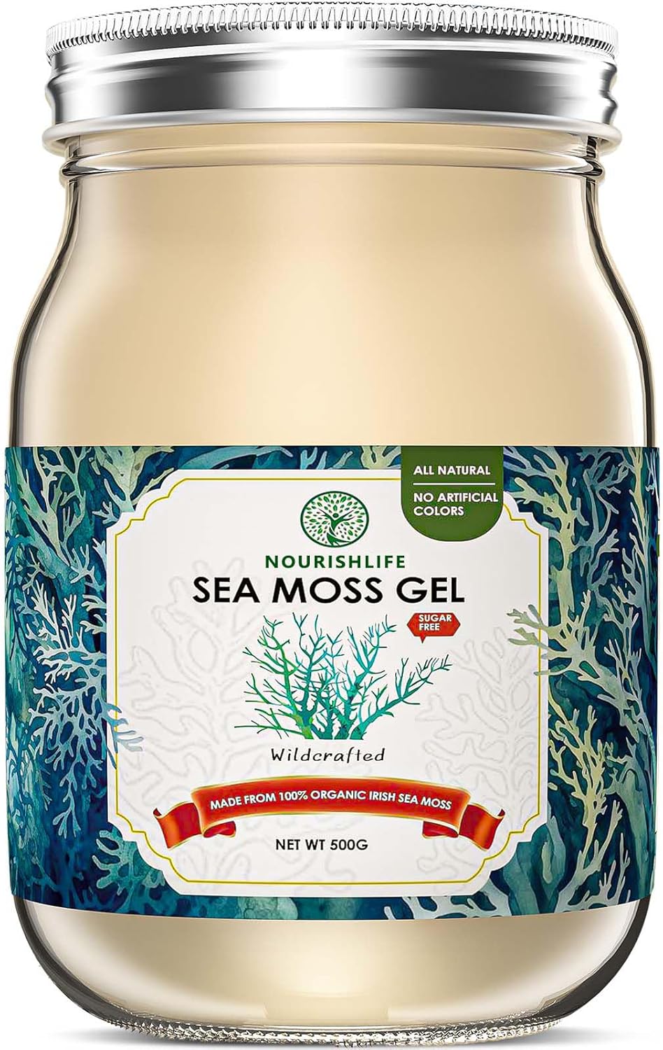 18 oz Natural sea Moss Gel, Rich in 92 Minerals, Proteins, and Vitamins, Immune & Digestive Support, Powerful Antioxidant Supplement, Original sea Moss Gel, 1 Bottle