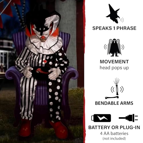 Haunted Hill Farm Soul Sucker Demon Reaper with Child by Tekky, Motion-Activated Halloween Animatronic Q202293