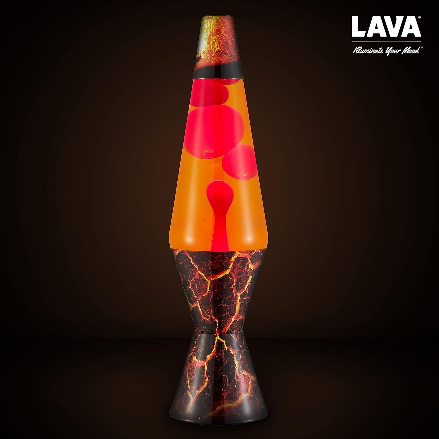Lava® Lamp 14.5" Volcanic Crags Motion Light, Red Wax & Orange Liquid H99822