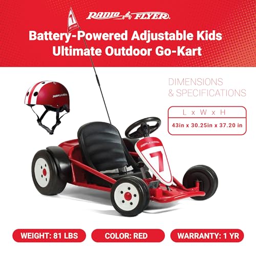 Radio Flyer Ultimate Go-Kart, 24V Pink Ride On Toy for Kids Ages 3-8 F82848