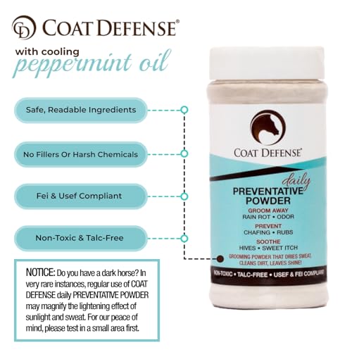 Coat Defense Daily Preventative Powder for Horses, 8 oz, All Natural Ingredients C25298