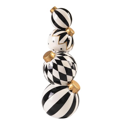 Black and White Checkered Snowman Christmas Decorations Indoor W584