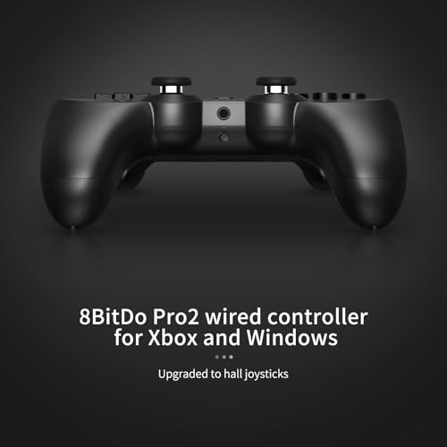 8bitdo Pro 2 Wired Controller for Xbox Series X|S, Xbox One, Windows 10/11, Black S143