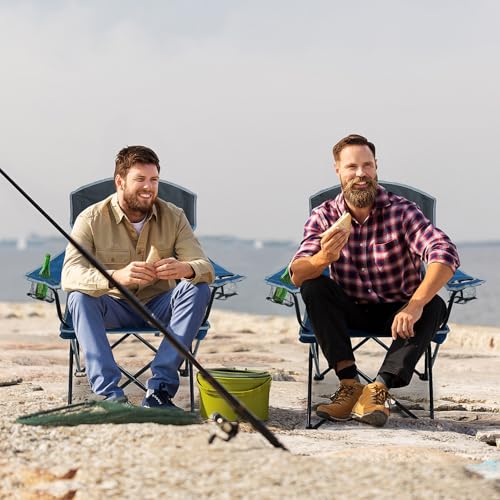 Portable Folding Camping Chair for Adults with Cup Holders, Heavy Duty 400LBS V971