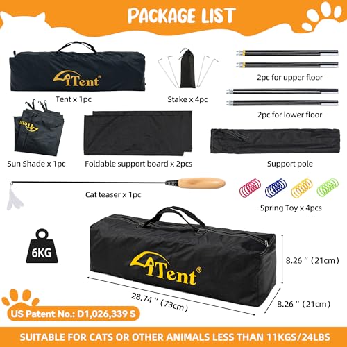 X-Large Catio Outdoor Cat Enclosure and Cat Tower Tent, 3-Tier Portable Foldable, Two Doors Z502328
