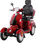 Powered Medical Mobility Scooter with Adjustable Seat Four Wheels for Adults & Seniors,Adult Electric Powered Wheelchair Device,Father's Day Gift，Heavy Duty Mobile Scooter，Red