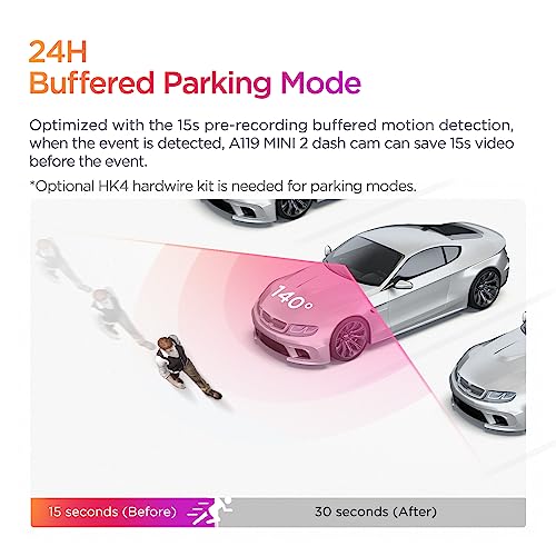 VIOFO A119 Mini 2 Dash Cam, 2K 60fps, Voice Control, 5GHz Wi-Fi GPS I72529