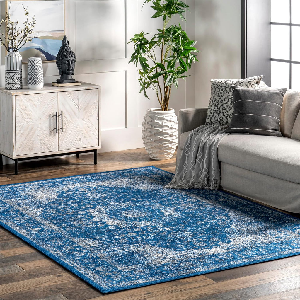 nuLOOM Verona Vintage Persian Area Rug, 10x14, Dark Blue