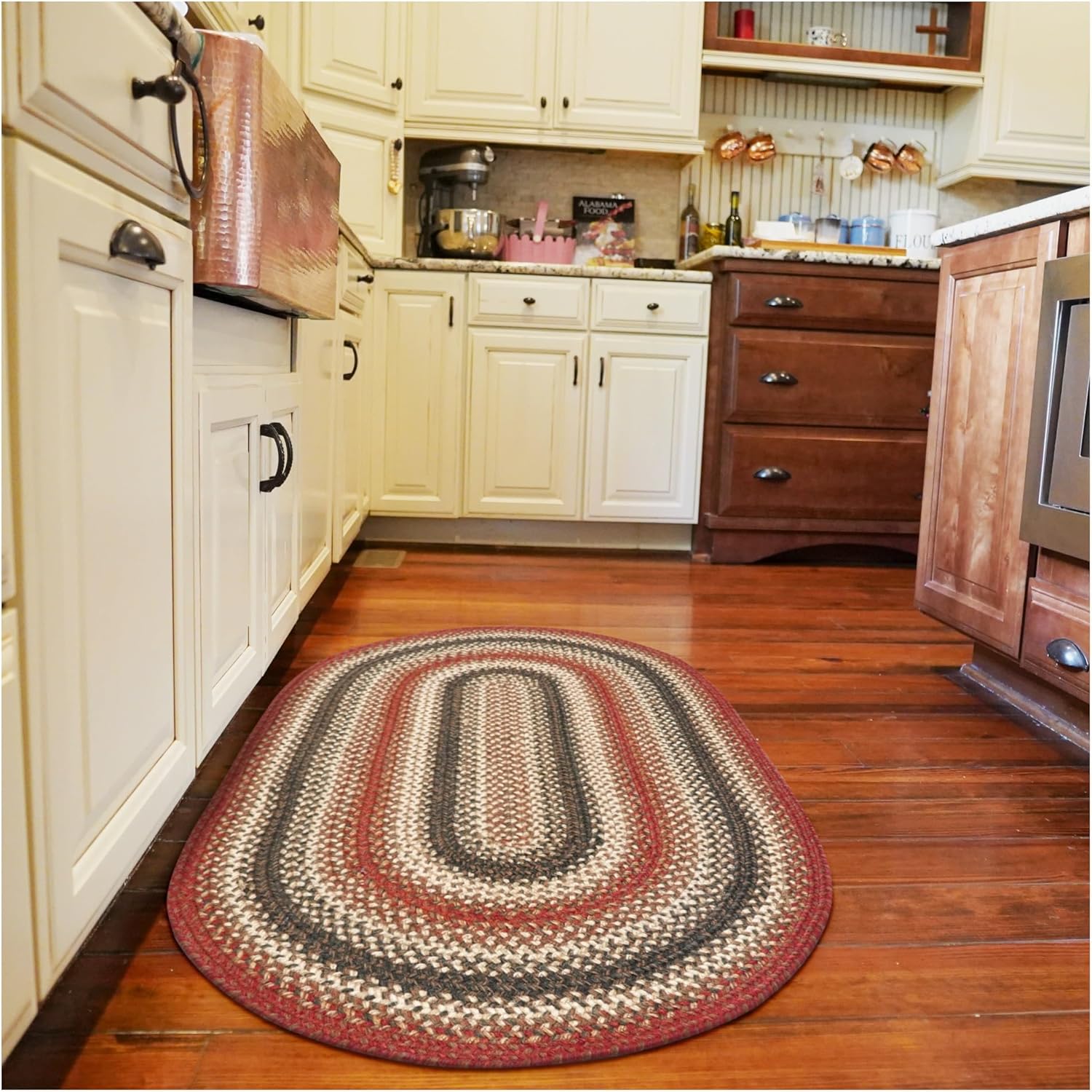 Homespice Chester Red Braided Oval Rug 27x45 H140076