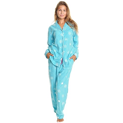 Angelina Women's Pajama Set Cozy Fleece with Notch Collar and Pockets