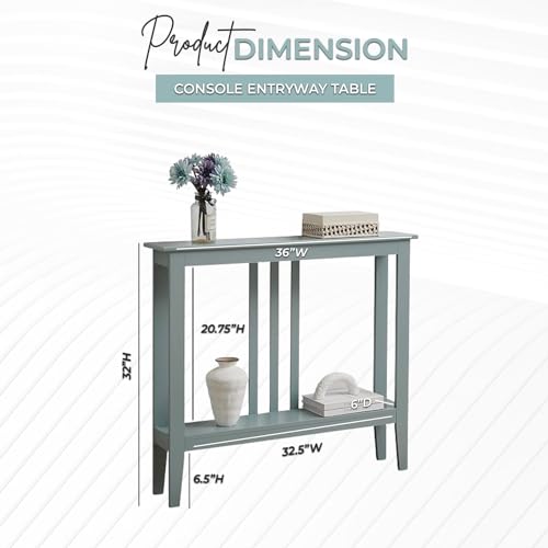 Kings Brand Furniture Narrow Console Table with Storage Teal W508