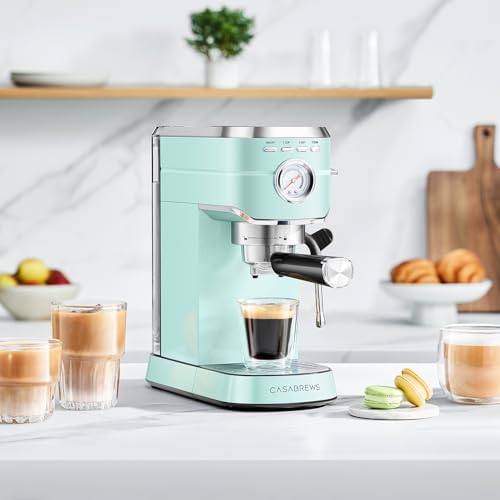 CASABREWS CM5418 Espresso Machine 20 Bar, Compact Espresso Maker with Milk Frother, Stainless Steel, Silver K680