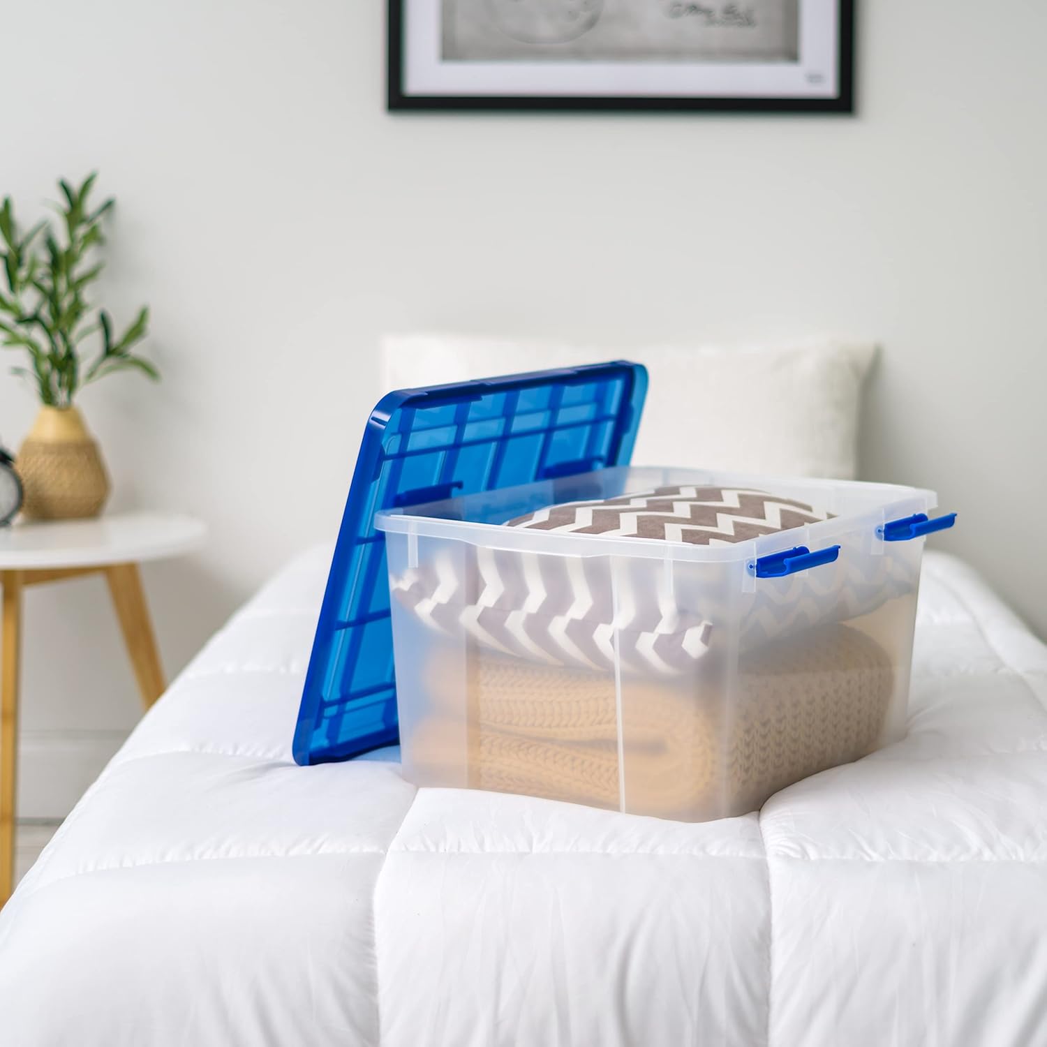 IRIS USA 4Pack 46.6qt Weatherproof Airtight Storage Bin with Lid K919939