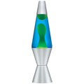 Lava Lite 2124 the Original 14.5-Inch Silver Base Lamp with Yellow Wax in Blue Liquid