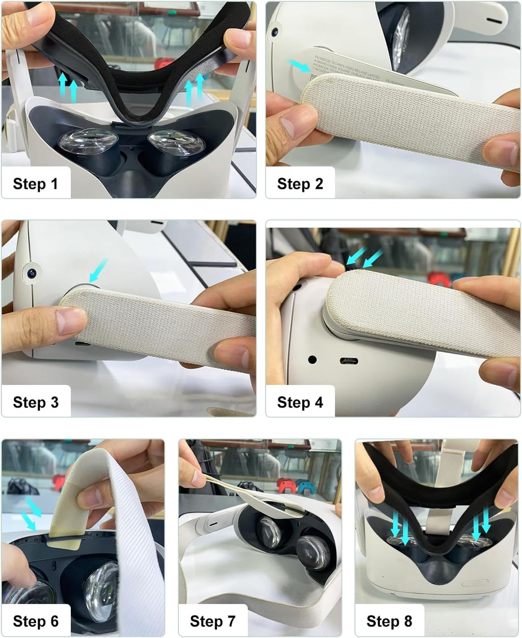 Head Strap for Oculus Quest 2 with 2 Thumb Grip Caps T411