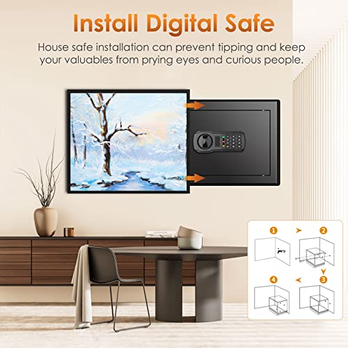 Fireproof Waterproof Home Safe Box with Digital Lock and Removable Shelf T38568
