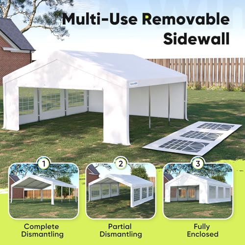 Quictent 20x20 Party Tent Heavy Duty Outdoor Canopy with Storage Bags M75972