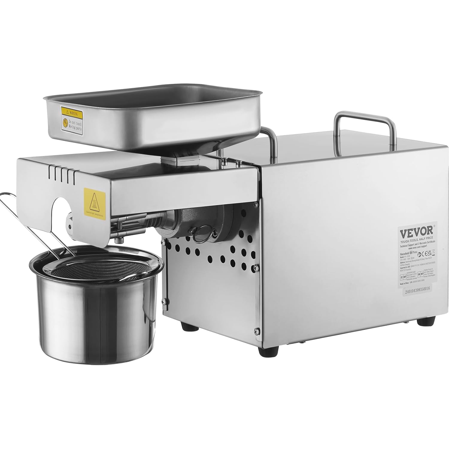 VEVOR Electric Oil Press Machine 700W Stainless Steel Oil Extractor D1175