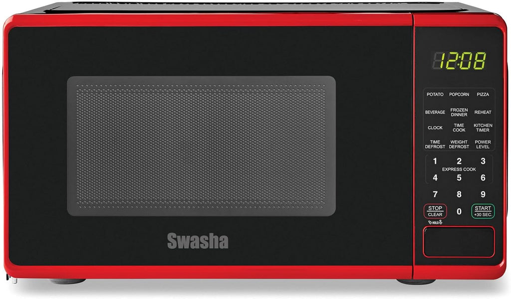 Compact Countertop Microwave Oven 0.7 Cu. Ft. 700-Watts Microwave Ovens w/LED Digital Display, 10 Power Levels, Child Lock, Easy Clean Interior, 6 Quick-Set Menu