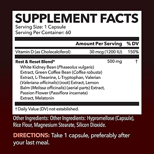 HAVASU NUTRITION Night Time Fat Burner Sleep Supplement, 60 Pills H507