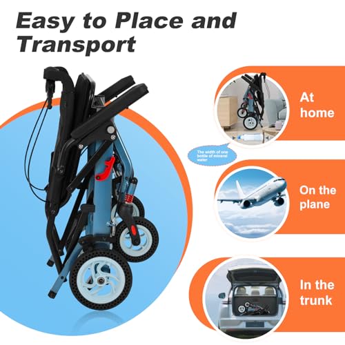 Lightweight Foldable Transport Wheelchair for Adults, 20 LBS O106677