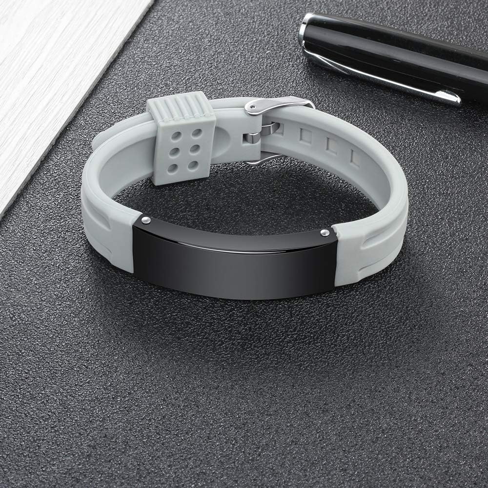 Personalized Silicone Medical Alert Bracelet for Men Women U6165