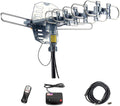 Digital Outdoor Antenna 2020 Updated Long Range 360 Degree Rotation VHF UHF HDTV Signal with Infrared Remote Controller for 2 TVs