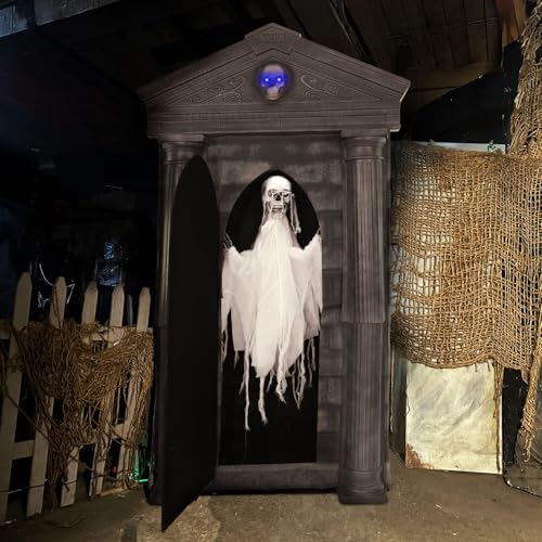 Haunted Hill Farm Soul Sucker Demon Reaper with Child by Tekky, Motion-Activated Halloween Animatronic Q202293
