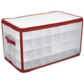 Home Basics Easy Storage 64 Compartment Zippered Christmas Ornament Box Tote Chest, with Handles, Holds 64 Ornaments That are up to 3 inch in Diameter