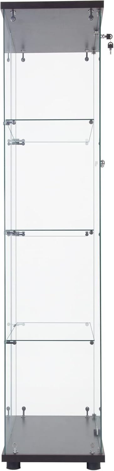 Black Lighted Glass Display Cabinet with 4 Shelves N125