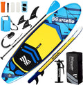 Paddle Board, Inflatable Stand Up Paddle Board, 10.6'×33"×6" Ultra-Light SUP Board with Hand Pump, Leash, Repair Kit, Waterproof Phone Case and Waterproof Bag, Backpack, Paddle Boards for Adults