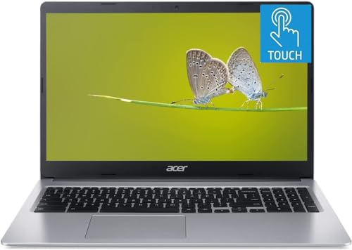 Acer 2022 15inch HD IPS Chromebook, Intel Dual-Core Celeron Processor Up to 2.55GHz, 4GB RAM, 32GB Storage, Super-Fast WiFi Up to 1300 Mbps, Chrome OS-(Renewed) (Dale Silver)