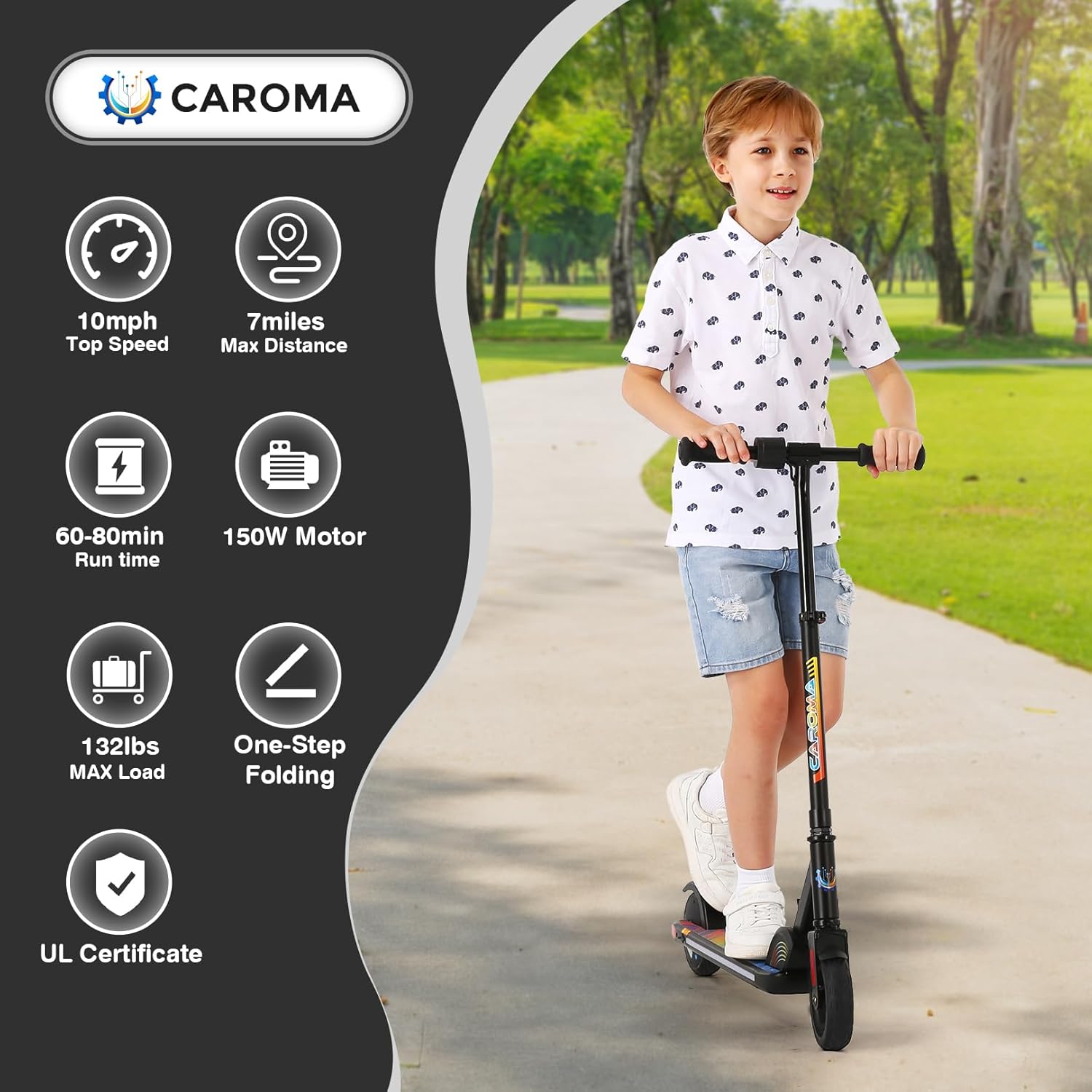 Foldable Electric Scooter for Kids 6-15 with LED Display W437
