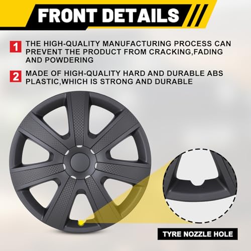 Hubcaps Wheel Covers 15 Inch Silver Mould Texture Set of 4 N967865