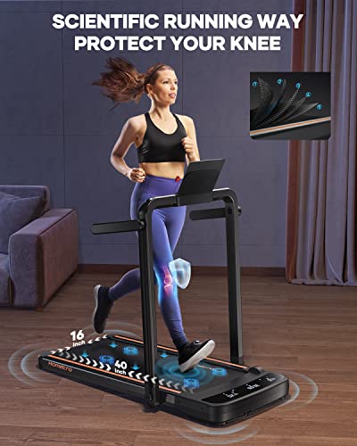 3.0HP Foldable 2 in 1 Treadmill with LED Touch Screens for Home W818772