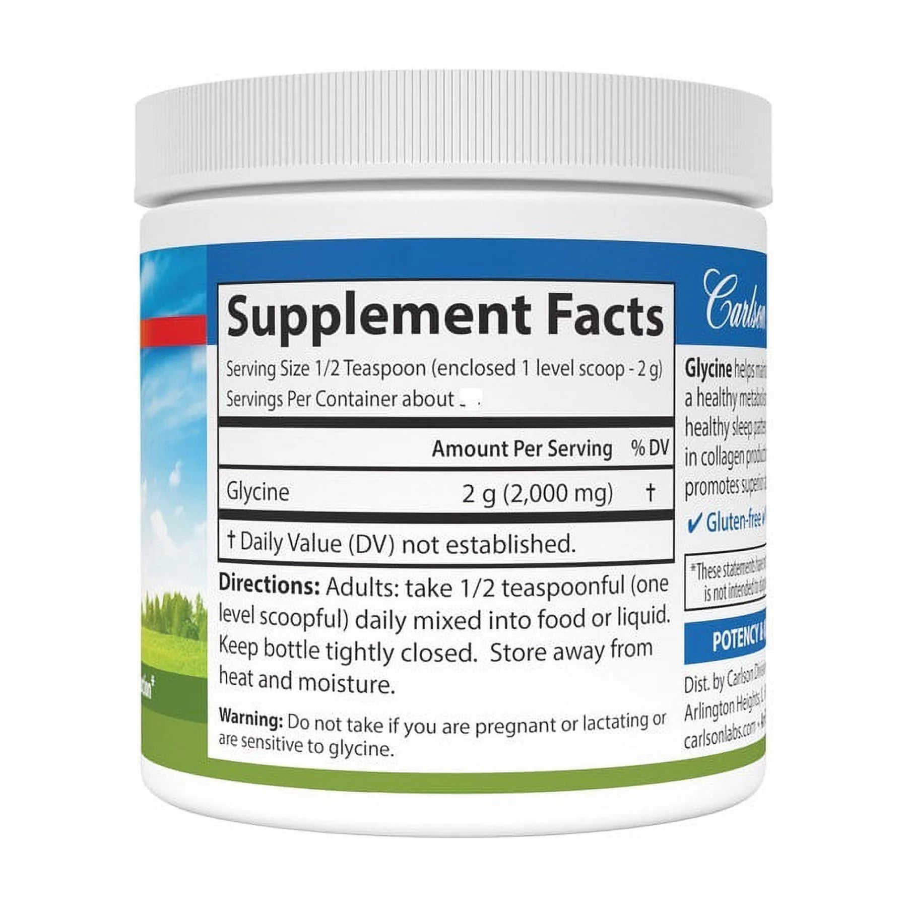 Carlson Laboratories Glycine Powder 500g H106374