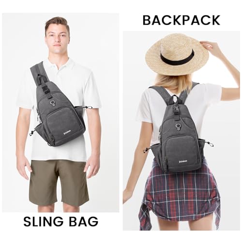 G4Free Sling Bag Canvas Crossbody Backpack with USB Charging Port F320628